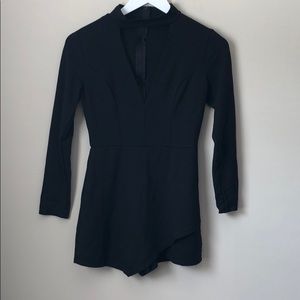 Black long sleeve romper
